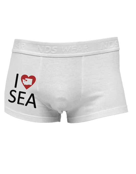 I Heart Seattle Side Printed Mens Trunk Underwear-Mens Trunk Underwear-NDS Wear-White-Small-Davson Sales
