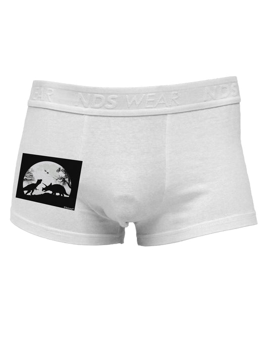 T-Rex and Triceratops Silhouettes Design Side Printed Mens Trunk Underwear by TooLoud-Mens Trunk Underwear-NDS Wear-White-Small-Davson Sales