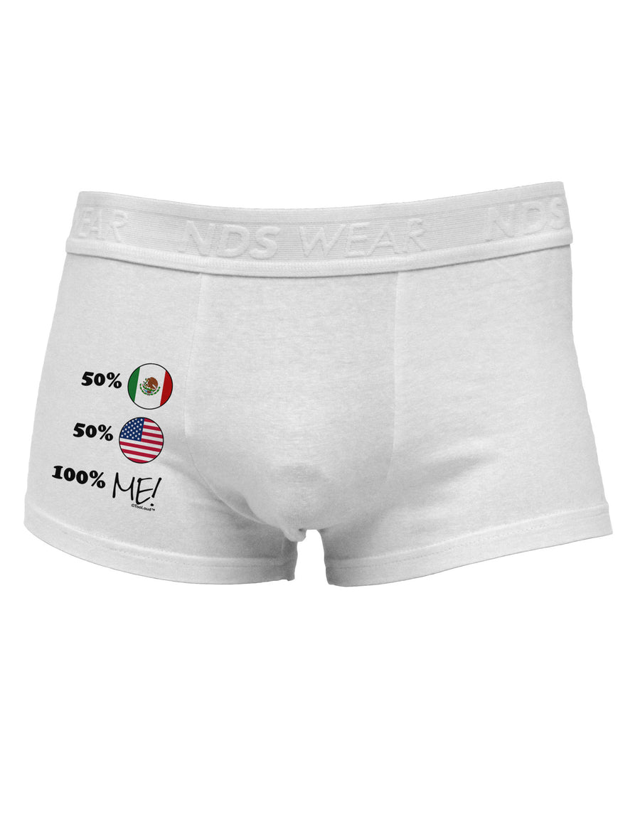 Mexican American 100 Percent Me Side Printed Mens Trunk Underwear-Mens Trunk Underwear-NDS Wear-White-Small-Davson Sales