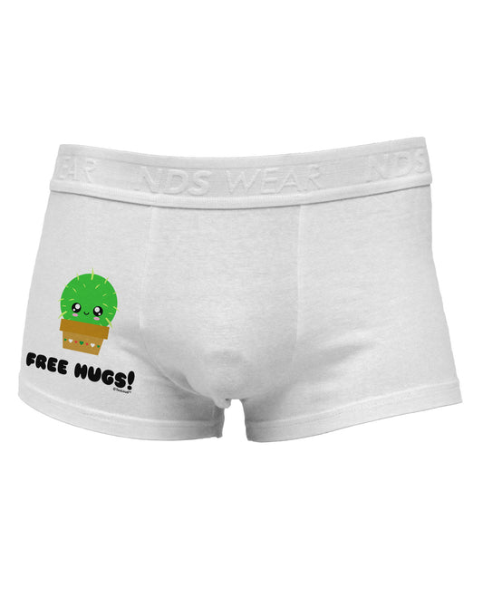 Cute Cactus - Free Hugs Side Printed Mens Trunk Underwear-Mens Trunk Underwear-NDS Wear-White-Small-Davson Sales
