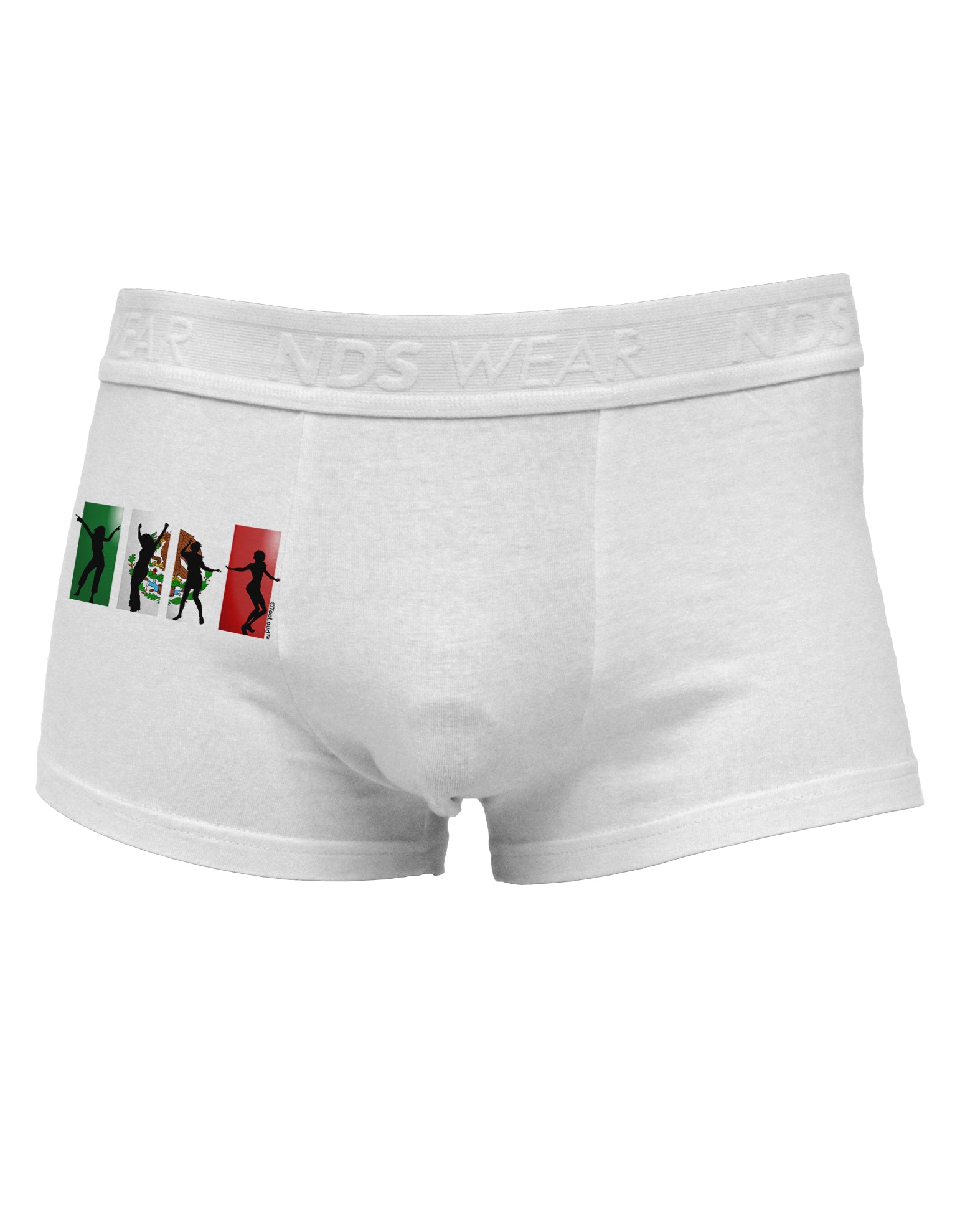 Mexican Flag - Dancing Silhouettes Side Printed Mens Trunk Underwear by TooLoud-Mens Trunk Underwear-NDS Wear-White-Small-Davson Sales