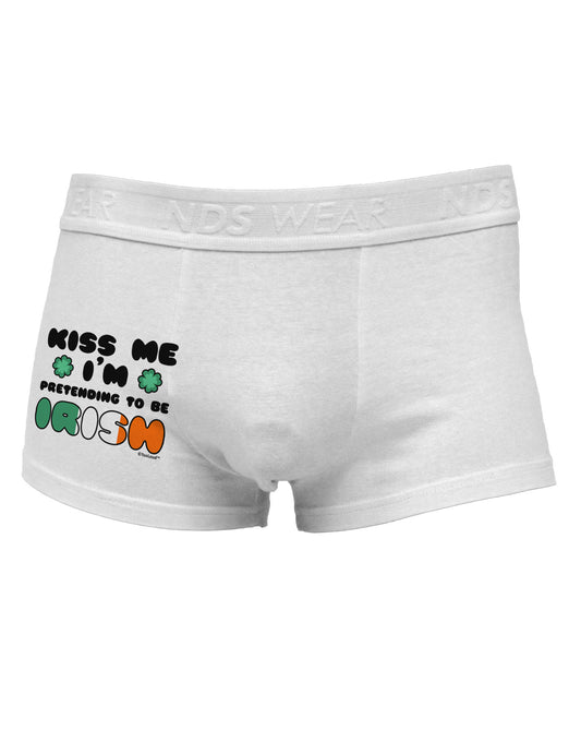Kiss Me I'm Pretending to Be Irish Side Printed Mens Trunk Underwear by TooLoud-Mens Trunk Underwear-TooLoud-White-Small-Davson Sales