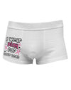 Personalized I Wear Pink for -Name- Breast Cancer Awareness Side Printed Mens Trunk Underwear-Mens Trunk Underwear-NDS Wear-White-Small-Davson Sales