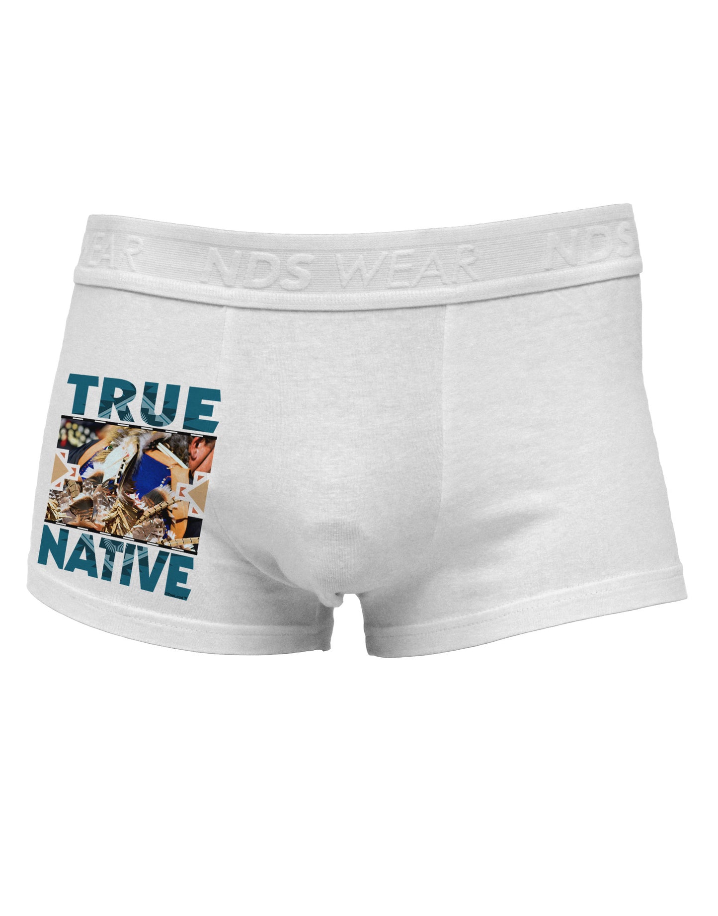 True Native American Side Printed Mens Trunk Underwear-Mens Trunk Underwear-NDS Wear-White-Small-Davson Sales