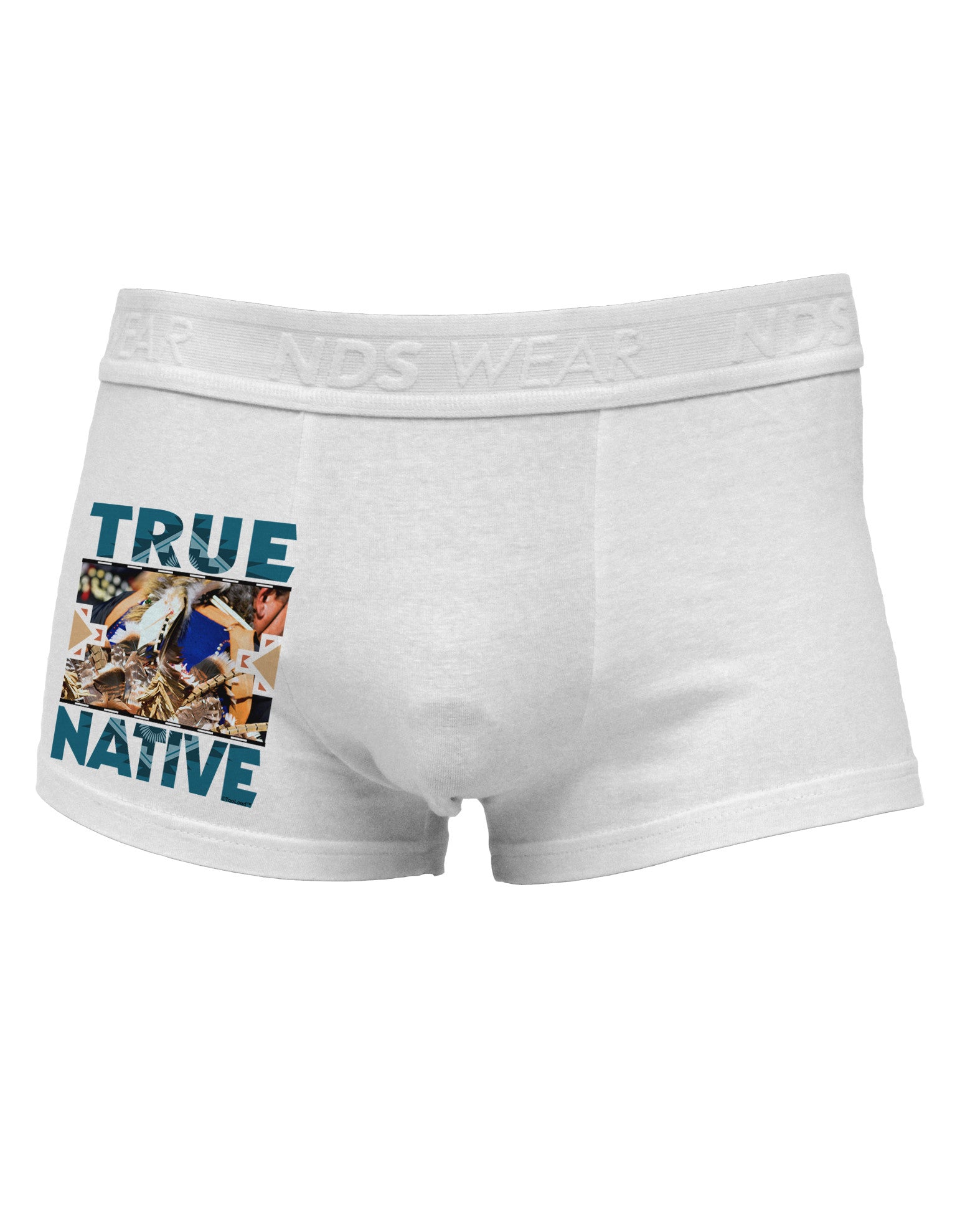 True Native American Side Printed Mens Trunk Underwear-Mens Trunk Underwear-NDS Wear-White-Small-Davson Sales