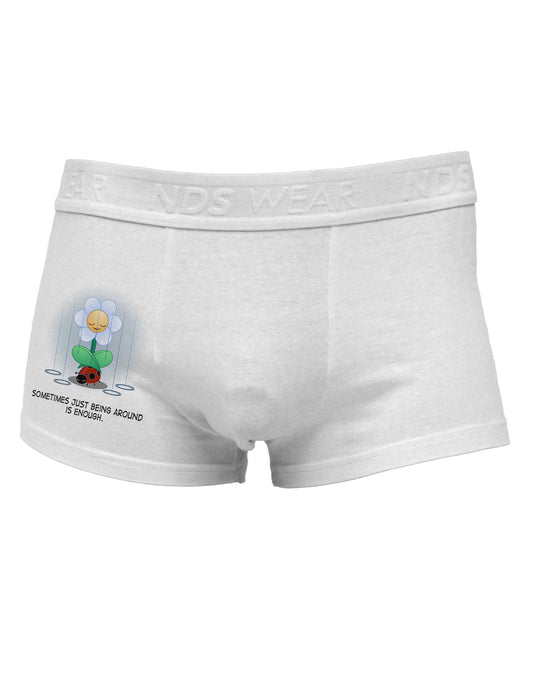 Just Being Around - Inspirational Words Side Printed Mens Trunk Underwear-Mens Trunk Underwear-NDS Wear-White-Small-Davson Sales