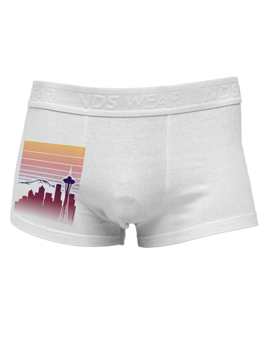 Seattle Skyline Sunrise Side Printed Mens Trunk Underwear-Mens Trunk Underwear-NDS Wear-White-Small-Davson Sales