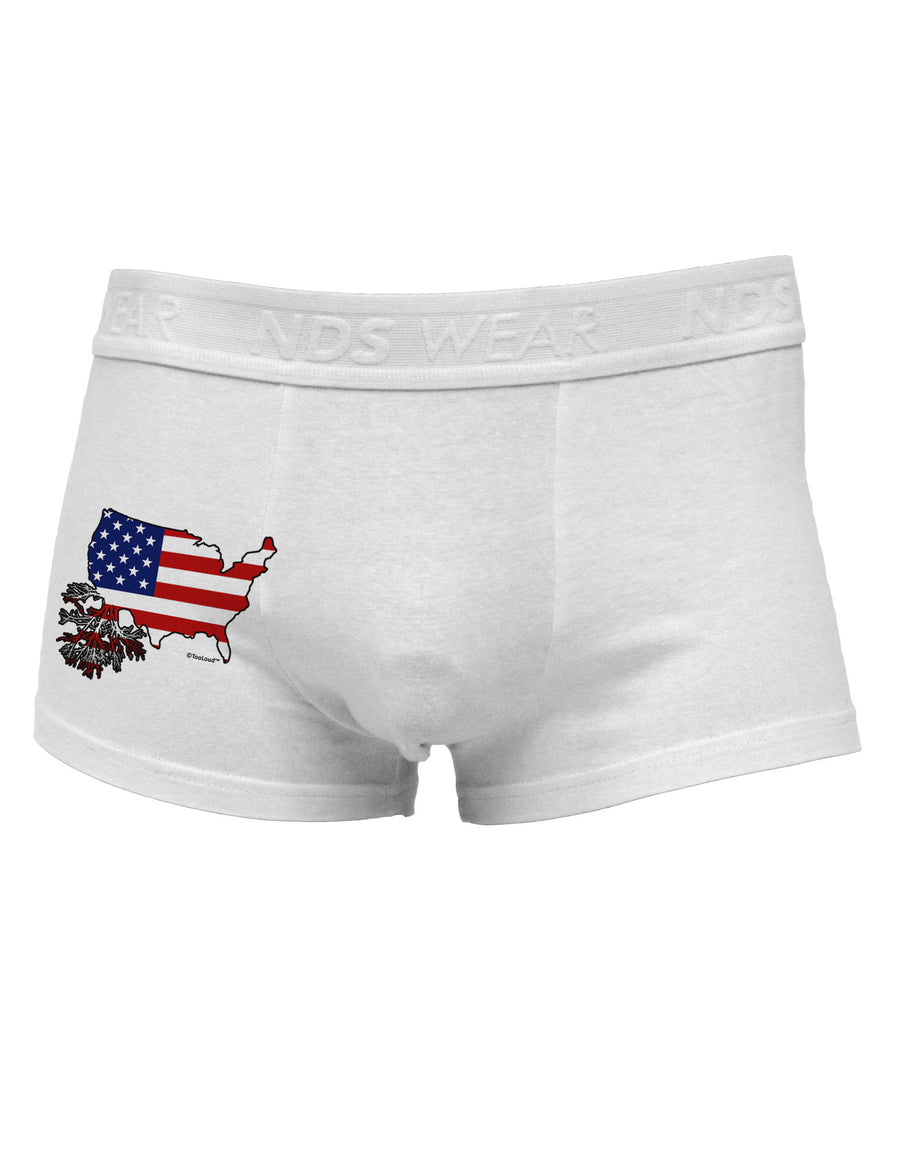 American Roots Design - American Flag Side Printed Mens Trunk Underwear by TooLoud-Mens Trunk Underwear-NDS Wear-White-Small-Davson Sales