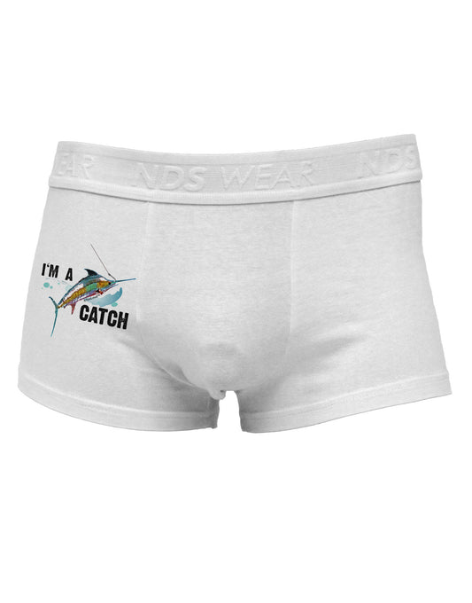 I'm A Catch Swordfish Side Printed Mens Trunk Underwear-Mens Trunk Underwear-NDS Wear-White-Small-Davson Sales