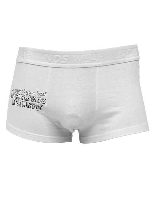 Support Your Local Farmers Market Side Printed Mens Trunk Underwear-Mens Trunk Underwear-NDS Wear-White-Small-Davson Sales