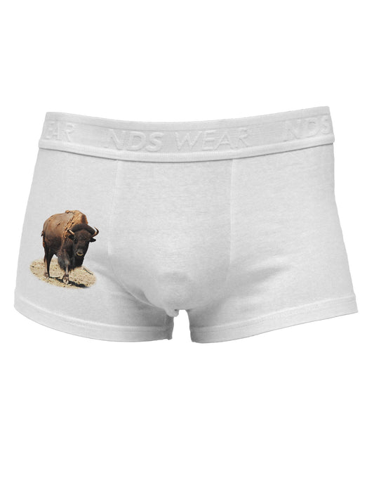 Strong Bison Cutout Side Printed Mens Trunk Underwear-Mens Trunk Underwear-NDS Wear-White-Small-Davson Sales