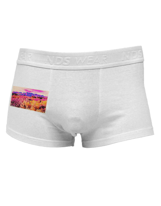 Colorful Colorado Mountains Side Printed Mens Trunk Underwear-Mens Trunk Underwear-NDS Wear-White-Small-Davson Sales