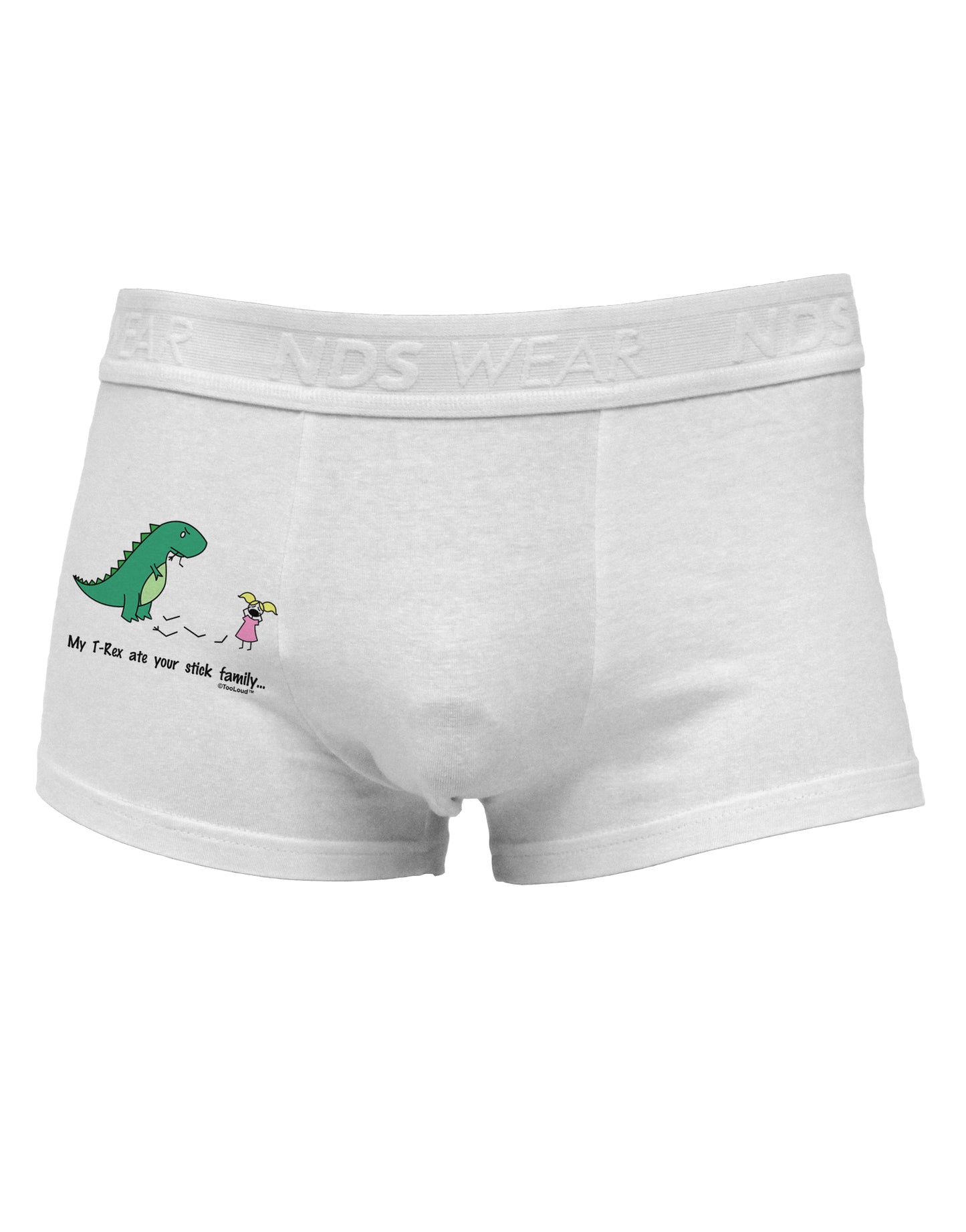 My T-Rex Ate Your Stick Family - Color Side Printed Mens Trunk Underwear by TooLoud-Mens Trunk Underwear-NDS Wear-White-Small-Davson Sales