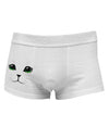 Green-Eyed Cute Cat Face Side Printed Mens Trunk Underwear-Mens Trunk Underwear-NDS Wear-White-Small-Davson Sales