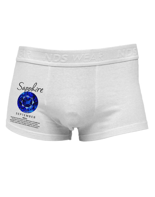 Birthstone Sapphire Side Printed Mens Trunk Underwear-Mens Trunk Underwear-NDS Wear-White-Small-Davson Sales