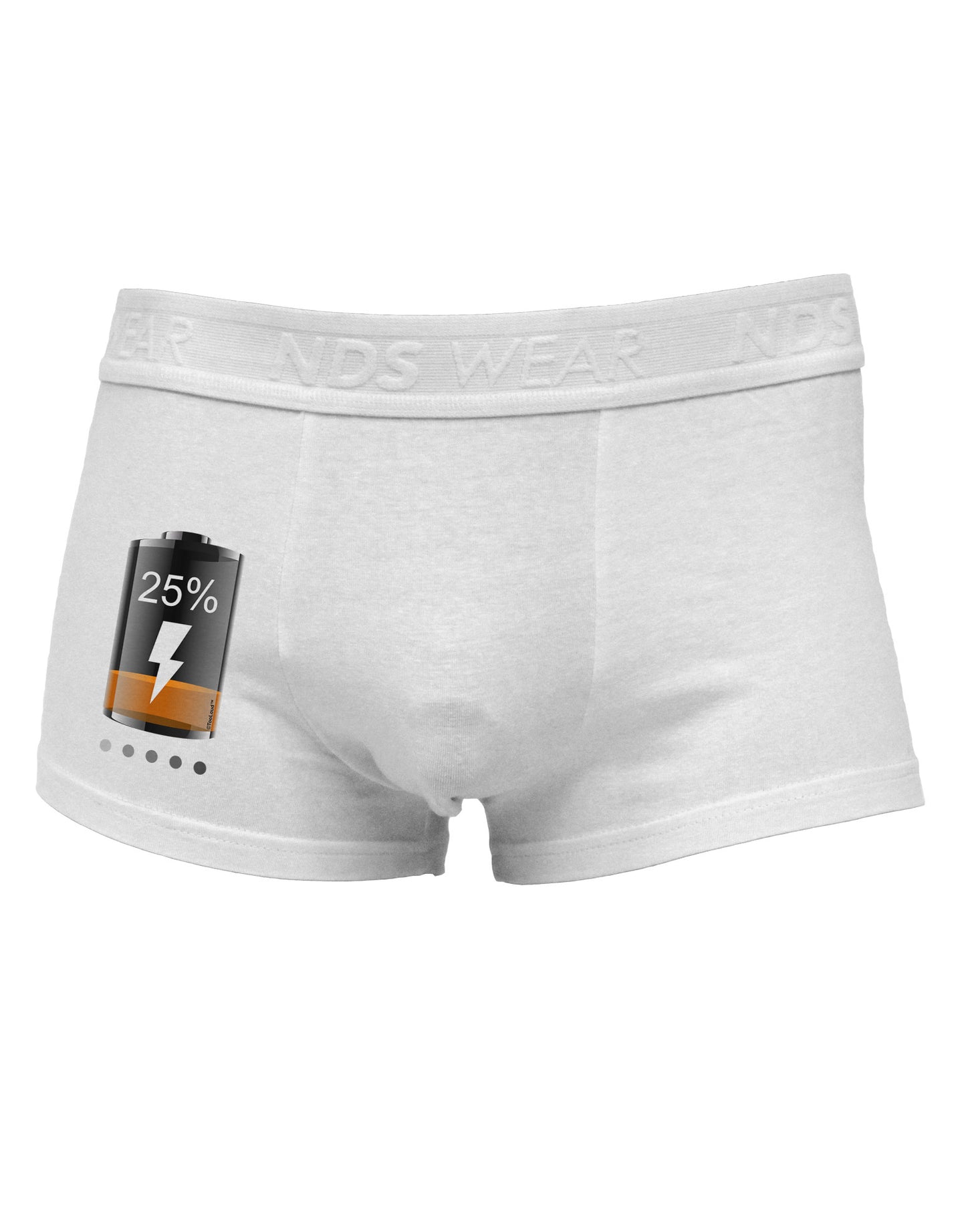 Low Energy 25 Percent Side Printed Mens Trunk Underwear-Mens Trunk Underwear-NDS Wear-White-Small-Davson Sales