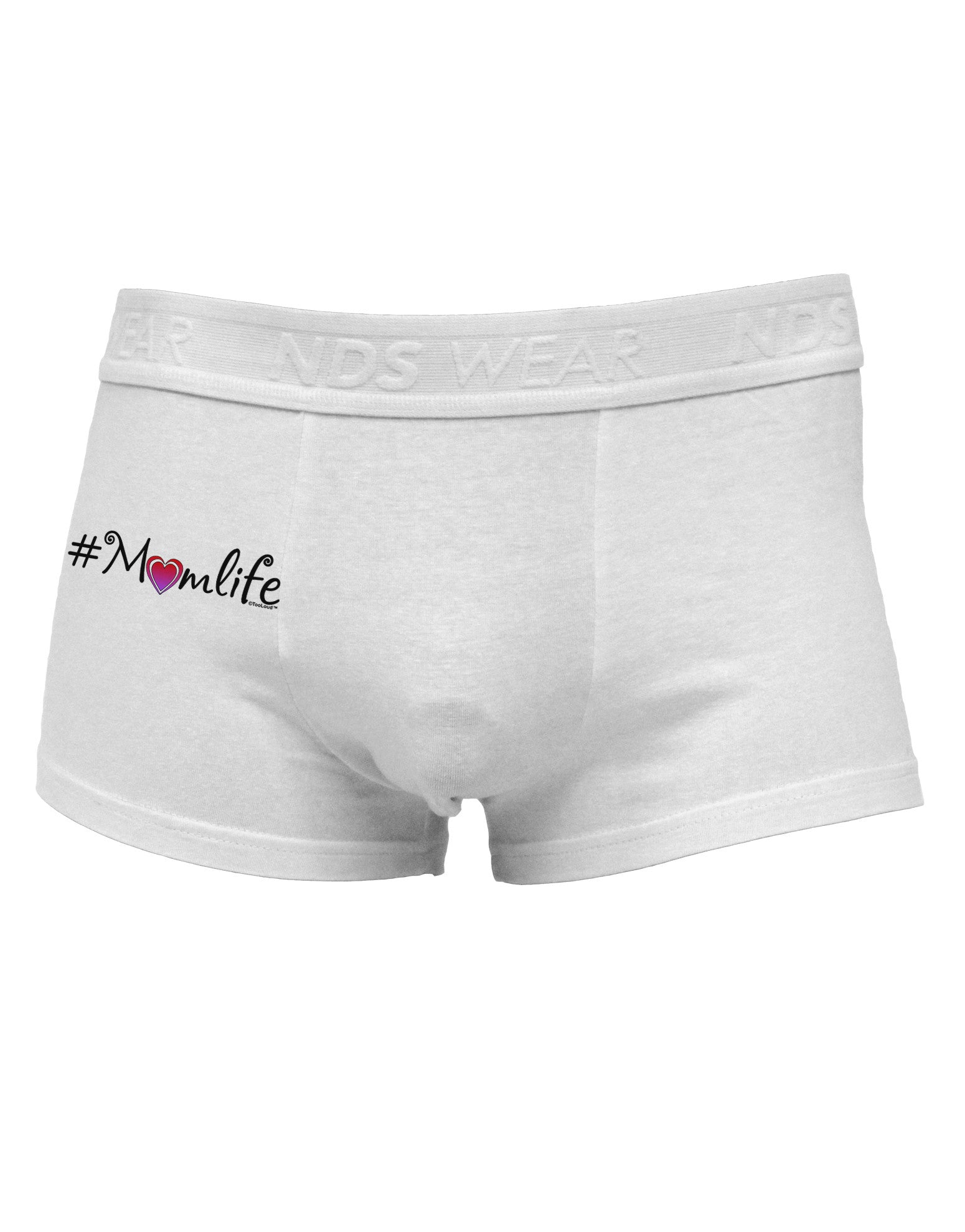 Hashtag Momlife Side Printed Mens Trunk Underwear-Mens Trunk Underwear-NDS Wear-White-Small-Davson Sales