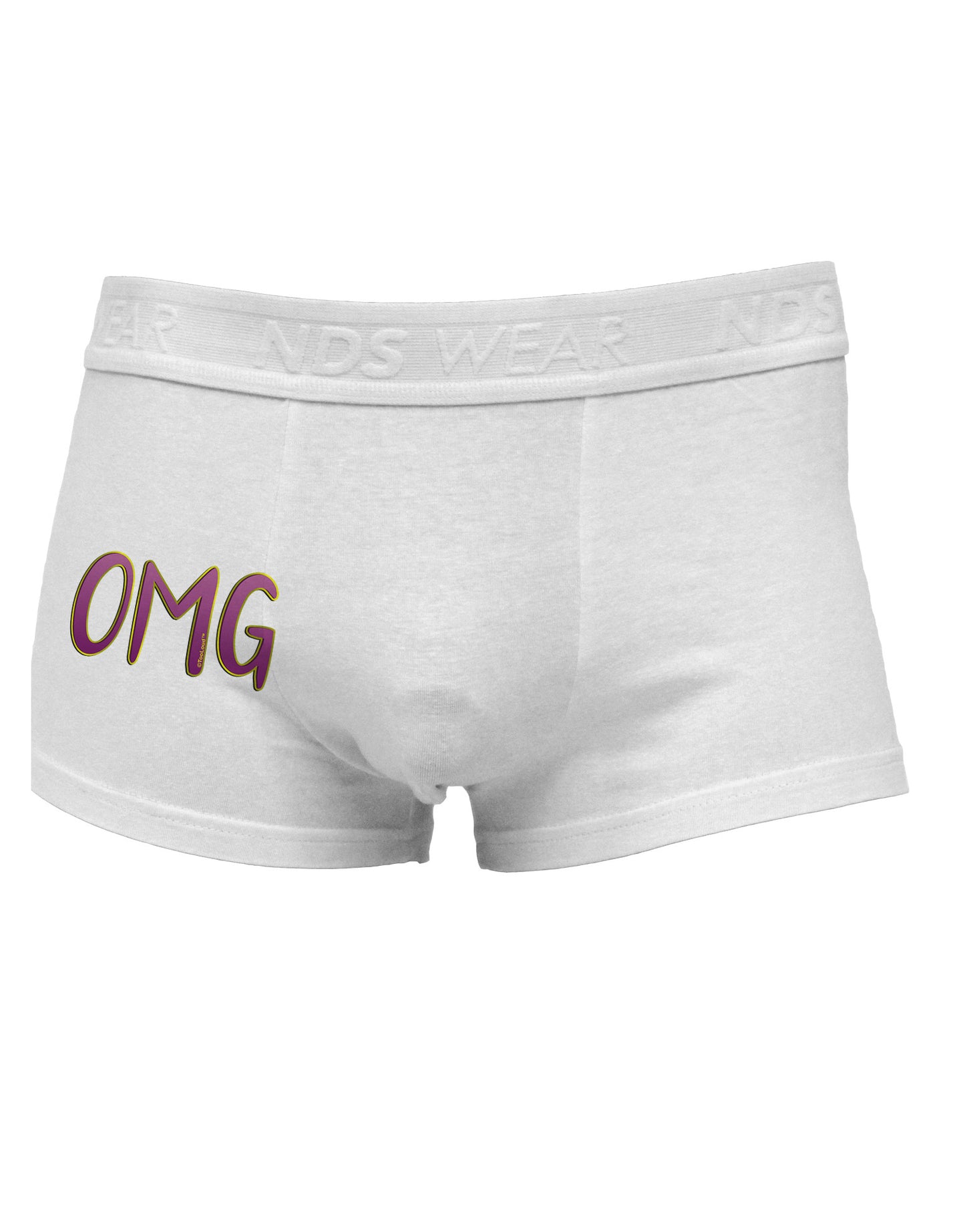 OMG Side Printed Mens Trunk Underwear by TooLoud-Mens Trunk Underwear-NDS Wear-White-Small-Davson Sales