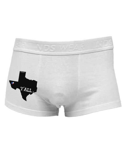 Texas State Y'all Design with Flag Heart Side Printed Mens Trunk Underwear by TooLoud-Mens Trunk Underwear-TooLoud-White-Small-Davson Sales