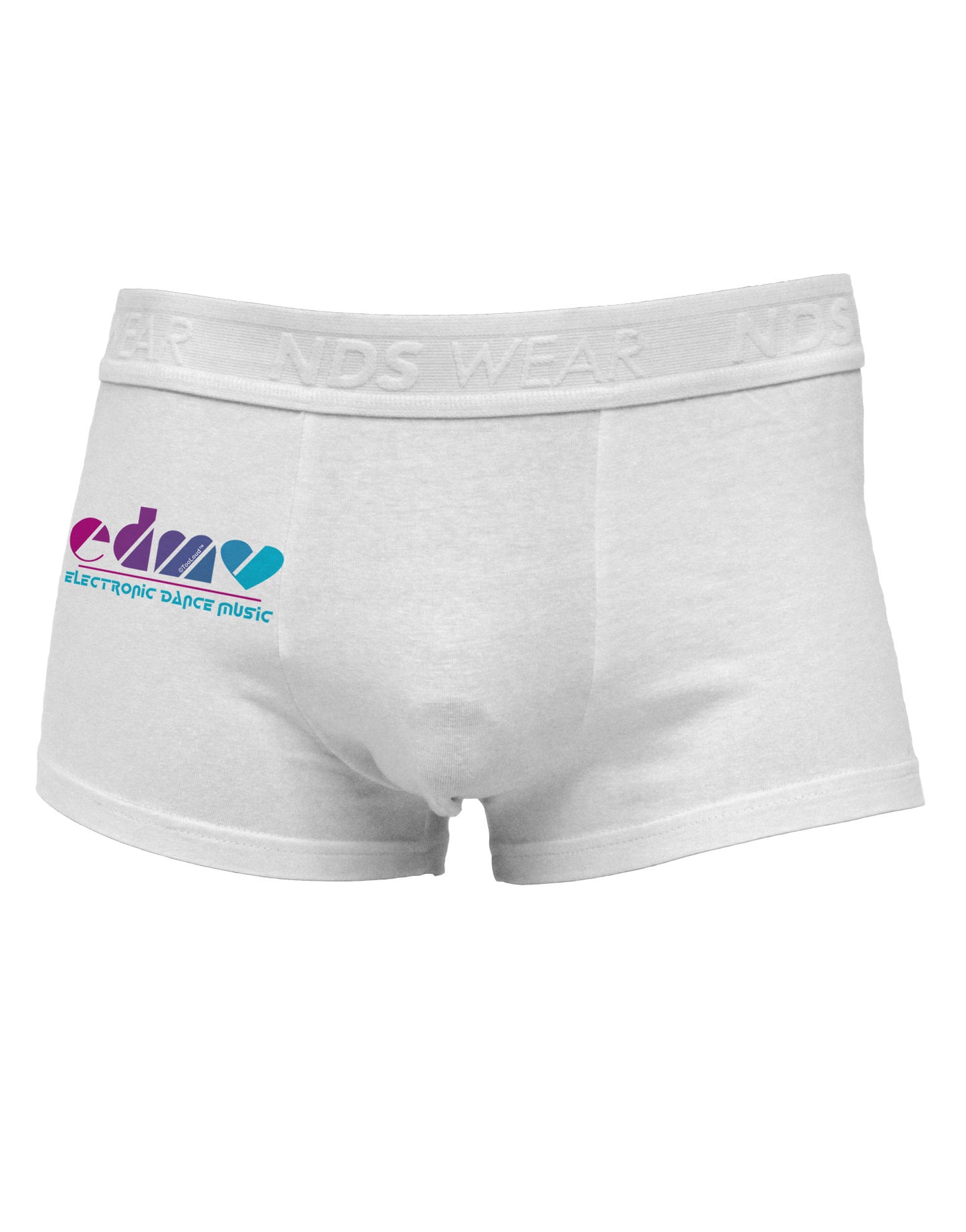 EDM Heart Side Printed Mens Trunk Underwear-Mens Trunk Underwear-NDS Wear-White-Small-Davson Sales