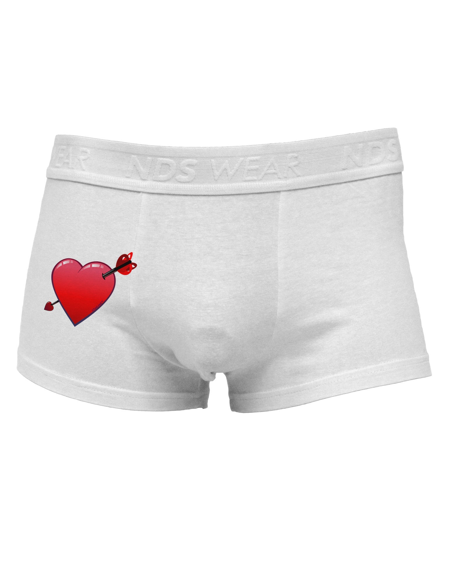 Shot Through the Heart Cute Side Printed Mens Trunk Underwear by NDS Wear-Mens Trunk Underwear-NDS Wear-White-Small-Davson Sales