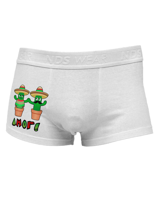 Fiesta Cactus Couple Amor Side Printed Mens Trunk Underwear-Mens Trunk Underwear-NDS Wear-White-Small-Davson Sales