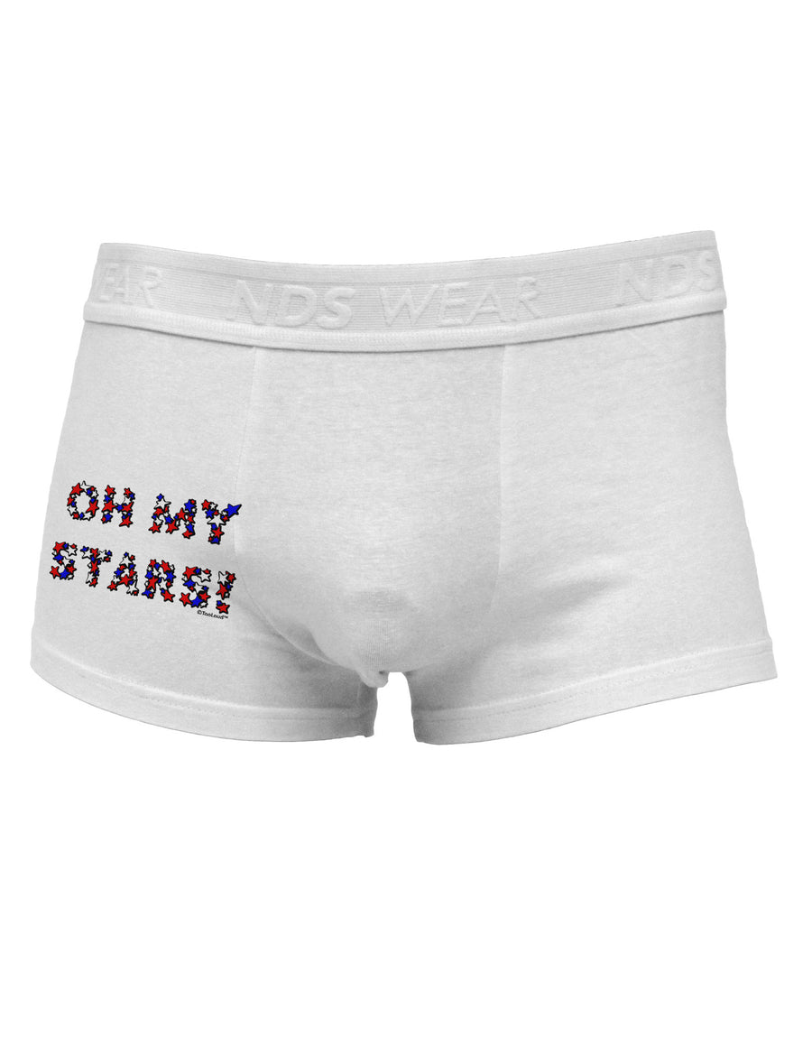 Oh My Stars Patriotic Design Side Printed Mens Trunk Underwear by TooLoud-Mens Trunk Underwear-NDS Wear-White-Small-Davson Sales