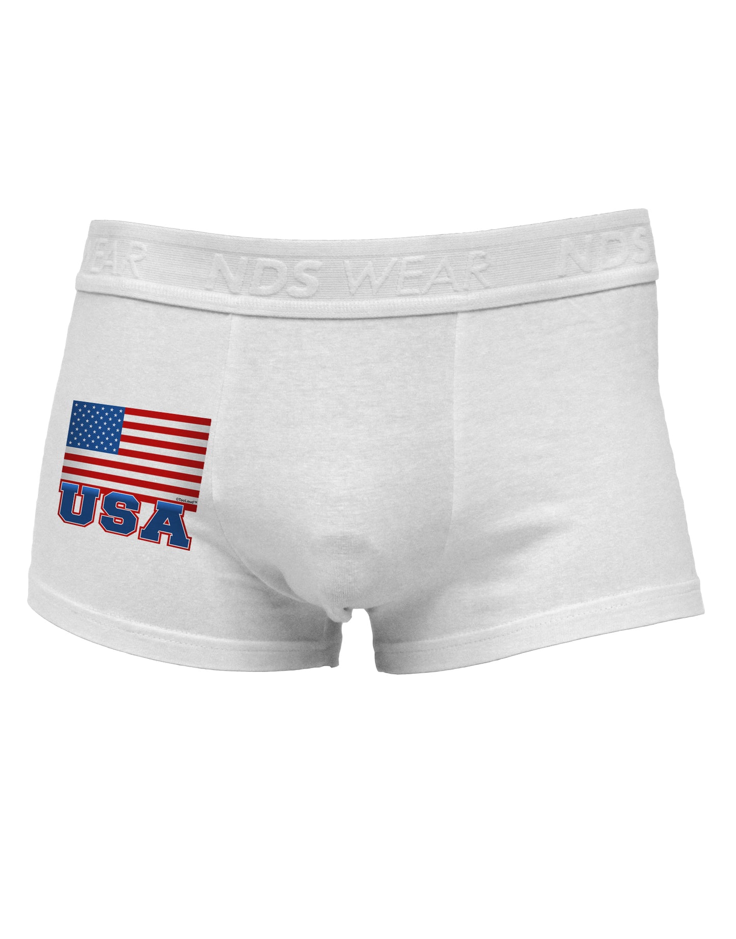 USA Flag Side Printed Mens Trunk Underwear by TooLoud-Mens Trunk Underwear-NDS Wear-White-Small-Davson Sales