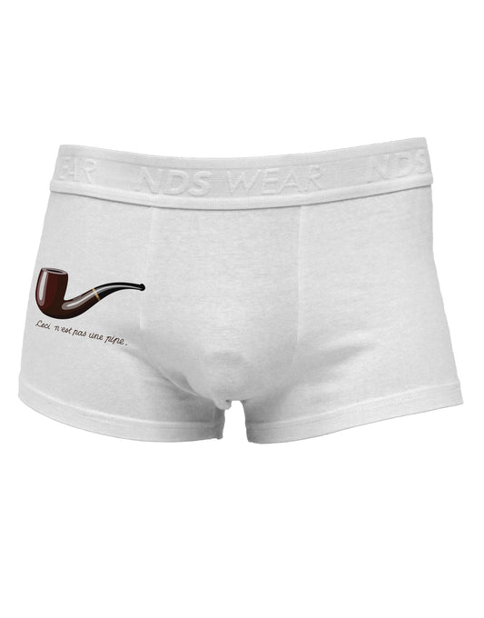 Ceci n'est pas une pipe Side Printed Mens Trunk Underwear-Mens Trunk Underwear-NDS Wear-White-Small-Davson Sales