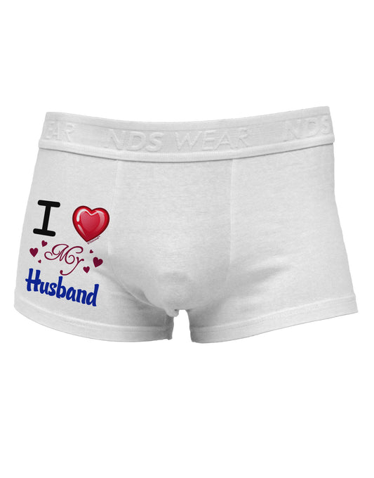 I Love Heart My Husband Side Printed Mens Trunk Underwear-Mens Trunk Underwear-NDS Wear-White-Small-Davson Sales