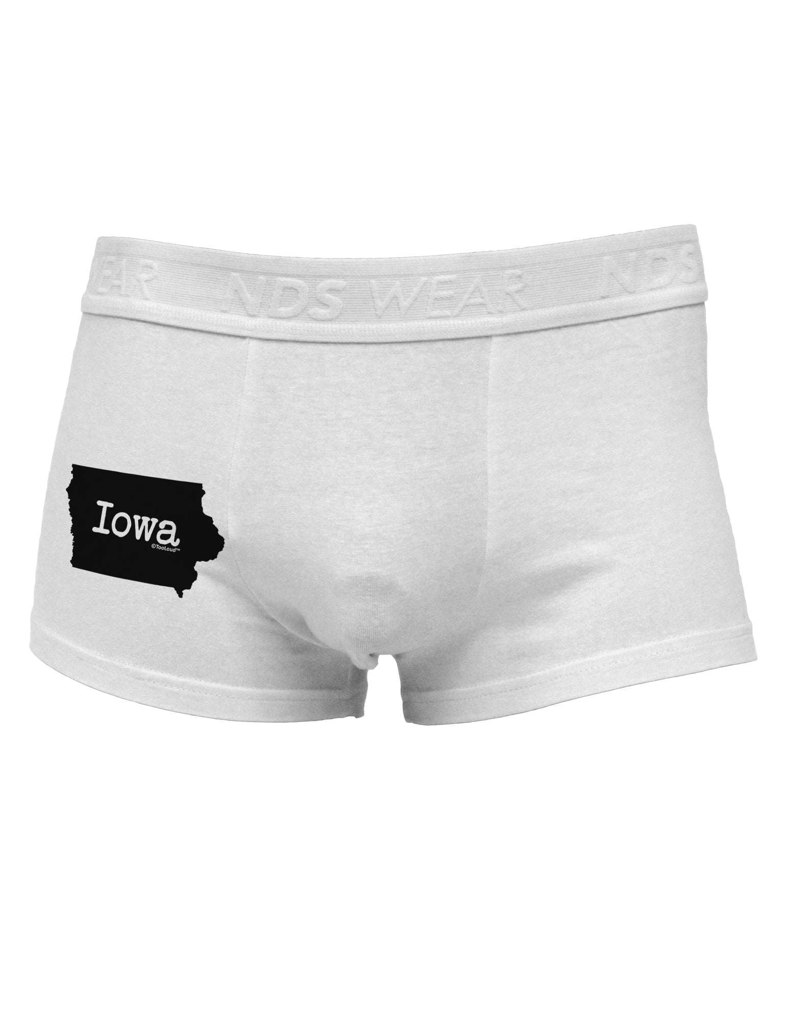 Iowa - United States Shape Side Printed Mens Trunk Underwear by TooLoud-Mens Trunk Underwear-NDS Wear-White-Small-Davson Sales