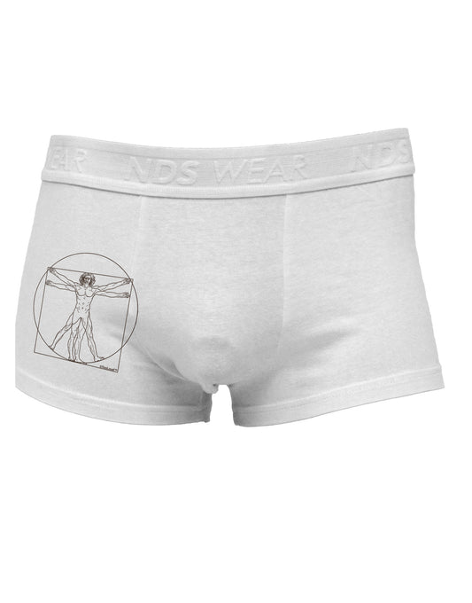 Vitruvian Man Drawing Side Printed Mens Trunk Underwear-Mens Trunk Underwear-NDS Wear-White-Small-Davson Sales