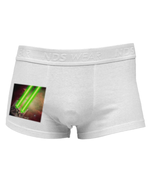 Laser Eyes Cat in Space Design Side Printed Mens Trunk Underwear by TooLoud-Mens Trunk Underwear-NDS Wear-White-Small-Davson Sales