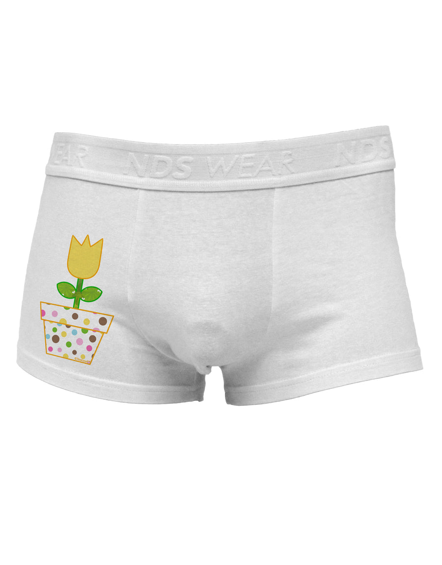 Easter Tulip Design - Yellow Side Printed Mens Trunk Underwear by TooLoud-Mens Trunk Underwear-NDS Wear-White-Small-Davson Sales