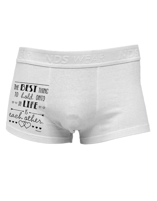 The Best Thing to Hold Onto in Life is Each Other - Distressed Side Printed Mens Trunk Underwear-Mens Trunk Underwear-NDS Wear-White-Small-Davson Sales