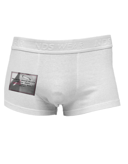 TooLoud Where Smiles Mark Twain Side Printed Mens Trunk Underwear-Mens Trunk Underwear-NDS Wear-White-Small-Davson Sales