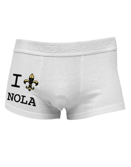 I Love NOLA Fleur de Lis Side Printed Mens Trunk Underwear-Mens Trunk Underwear-NDS Wear-White-Small-Davson Sales