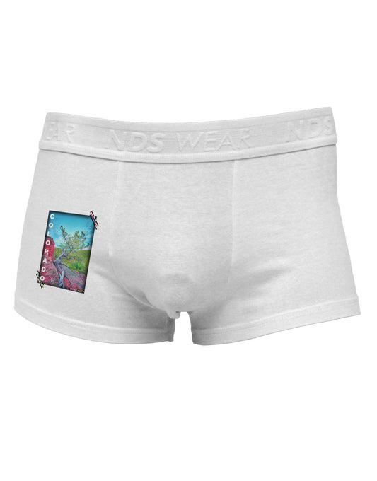 CO Cliffside Tree Text Side Printed Mens Trunk Underwear-Mens Trunk Underwear-NDS Wear-White-Small-Davson Sales