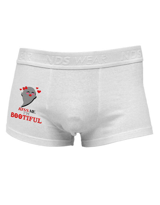 Kiss Me BOOtiful Ghost Red Side Printed Mens Trunk Underwear-Mens Trunk Underwear-NDS Wear-White-Small-Davson Sales