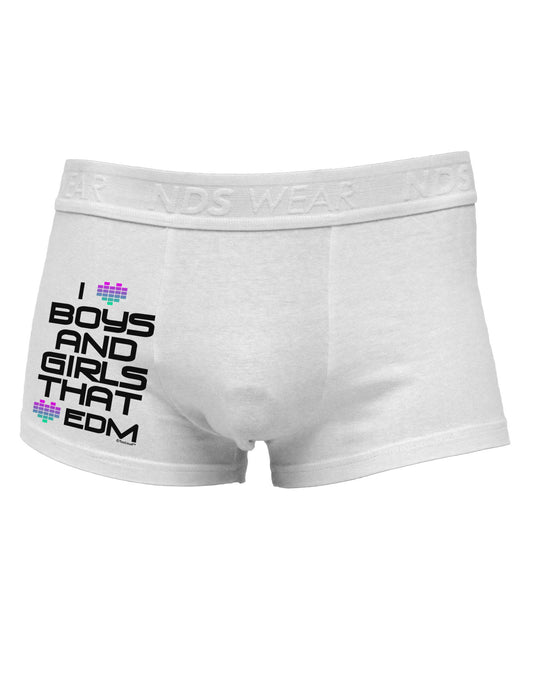 I Heart Boys and Girls That Heart EDM Side Printed Mens Trunk Underwear-Mens Trunk Underwear-NDS Wear-White-Small-Davson Sales