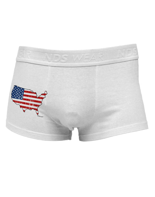 United States Cutout - American Flag Distressed Side Printed Mens Trunk Underwear by TooLoud-Mens Trunk Underwear-NDS Wear-White-Small-Davson Sales