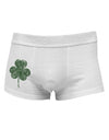 Distressed Traditional Irish Shamrock Side Printed Mens Trunk Underwear-Mens Trunk Underwear-NDS Wear-White-Small-Davson Sales