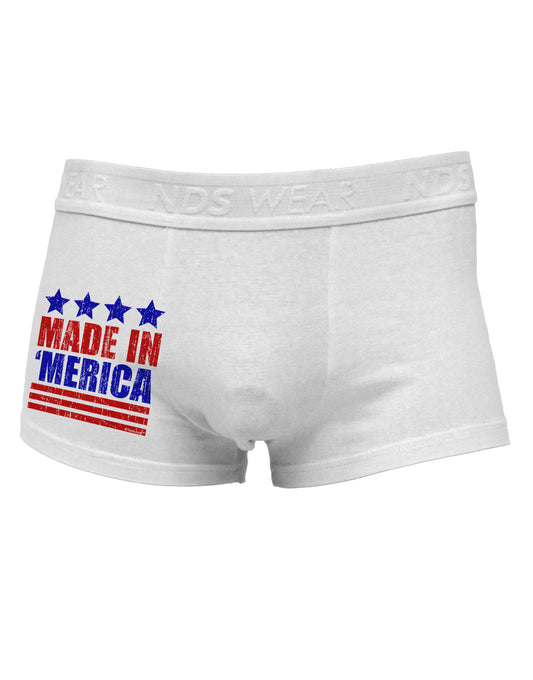 Made in Merica - Stars and Stripes Color Design Side Printed Mens Trunk Underwear-Mens Trunk Underwear-NDS Wear-White-Small-Davson Sales