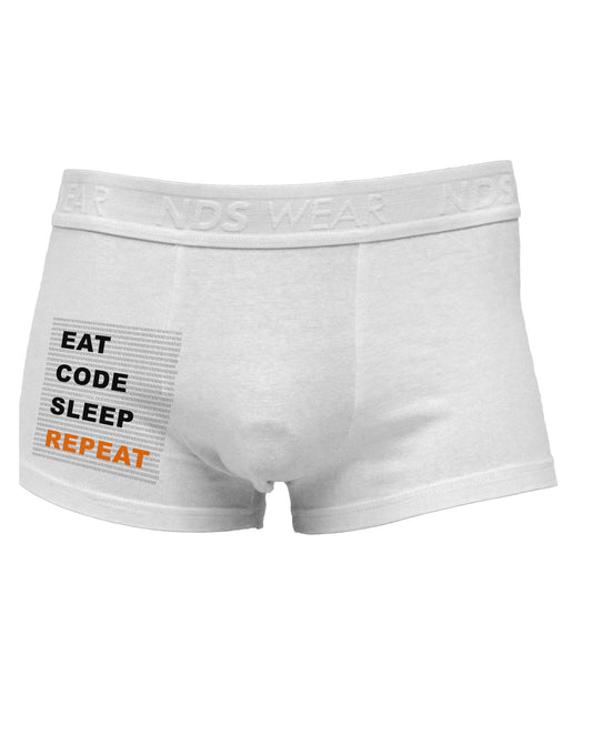 Eat Sleep Code Repeat Side Printed Mens Trunk Underwear by TooLoud-Mens Trunk Underwear-NDS Wear-White-Small-Davson Sales