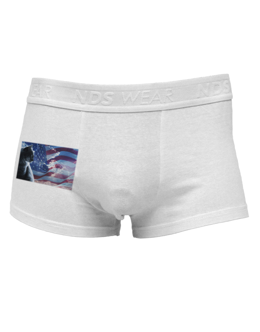 All American Cat Side Printed Mens Trunk Underwear by TooLoud-Mens Trunk Underwear-NDS Wear-White-Small-Davson Sales