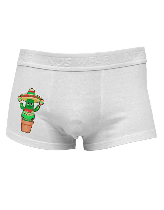 Fiesta Cactus Poncho Side Printed Mens Trunk Underwear-Mens Trunk Underwear-NDS Wear-White-Small-Davson Sales