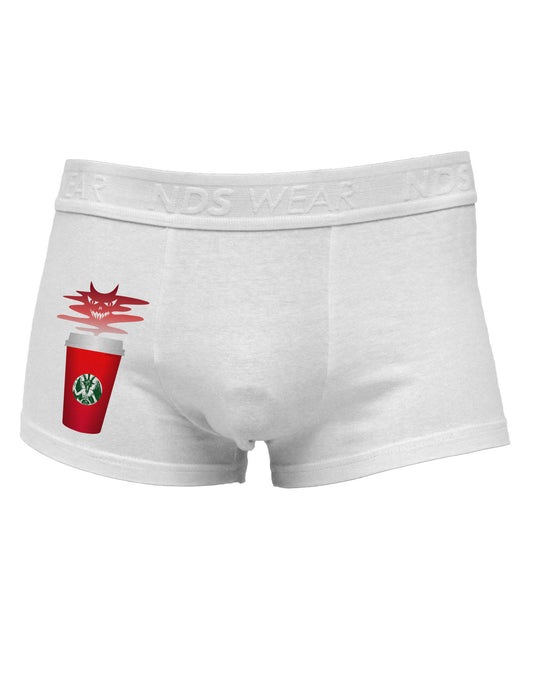 Red Cup Satan Coffee Side Printed Mens Trunk Underwear by NDS Wear-Mens Trunk Underwear-NDS Wear-White-Small-Davson Sales