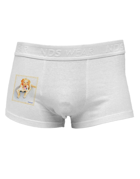 Laying Retriever Watercolor Side Printed Mens Trunk Underwear-Mens Trunk Underwear-NDS Wear-White-Small-Davson Sales