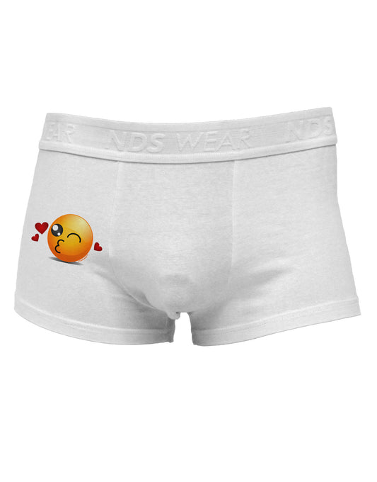 Kissy Face Emoji Side Printed Mens Trunk Underwear-Mens Trunk Underwear-NDS Wear-White-Small-Davson Sales