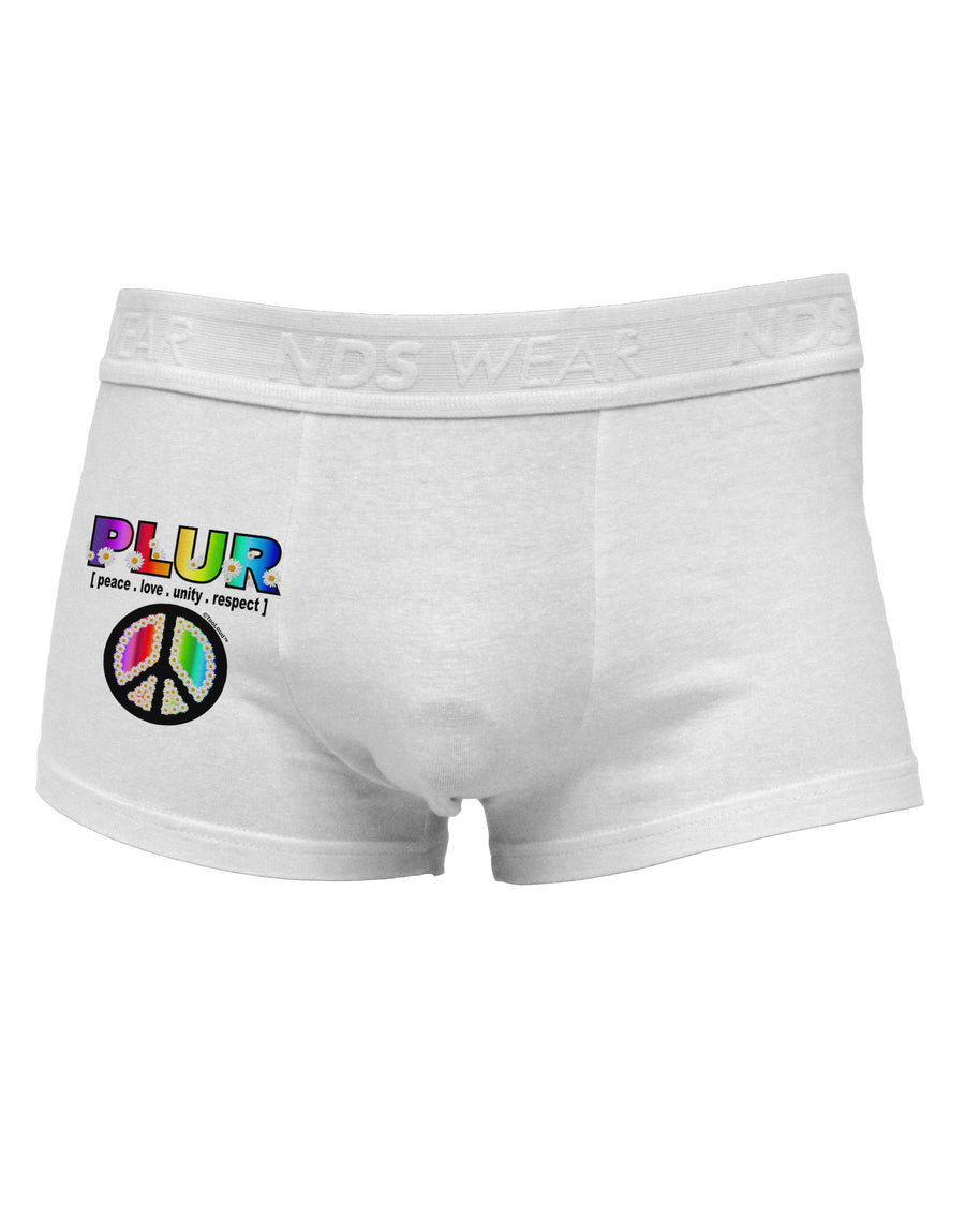 PLUR Rainbow Side Printed Mens Trunk Underwear-Mens Trunk Underwear-NDS Wear-White-Small-Davson Sales